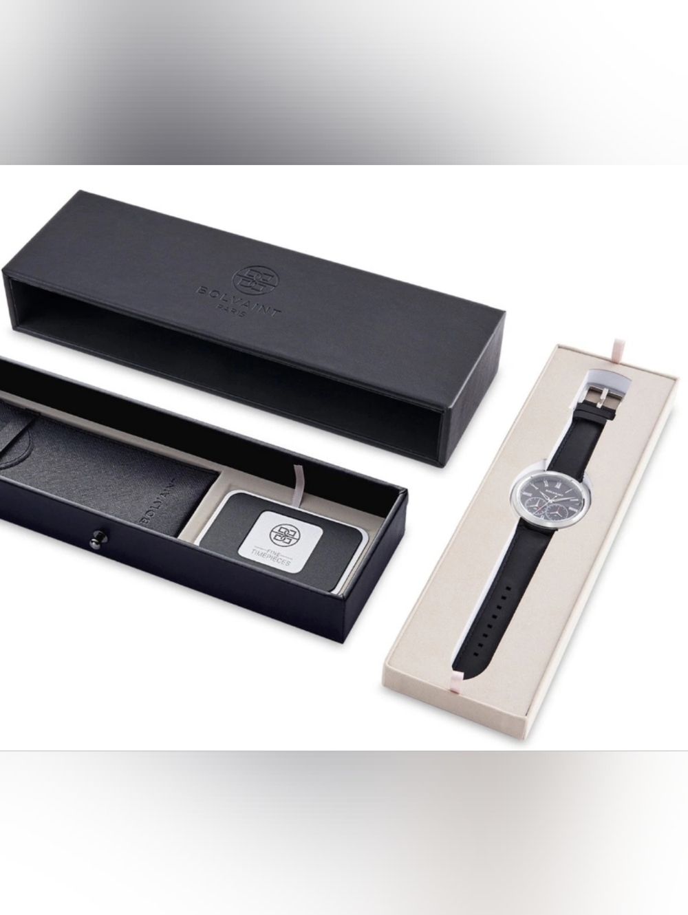Bolvaint Aurelius Mens Watch Stainless Quartz Black Black Leather Watches - Picture 12 of 12